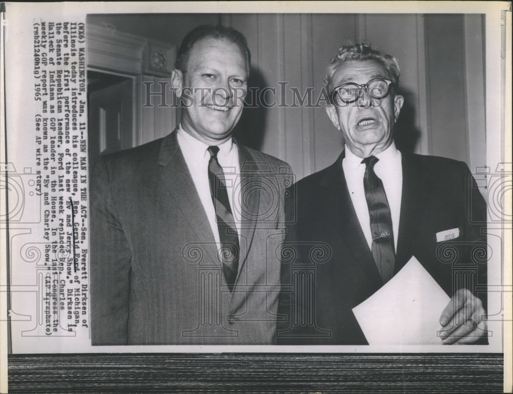 1965 Press Photo Senator Everett Dirksen Representative Gerald Ford - Historic Images