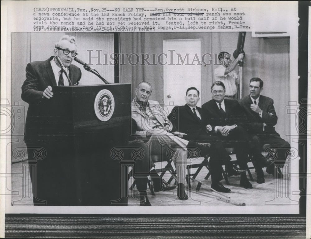 1966 Press Photo Senator Everett Dirksen President Lyndon B. Johnson - Historic Images