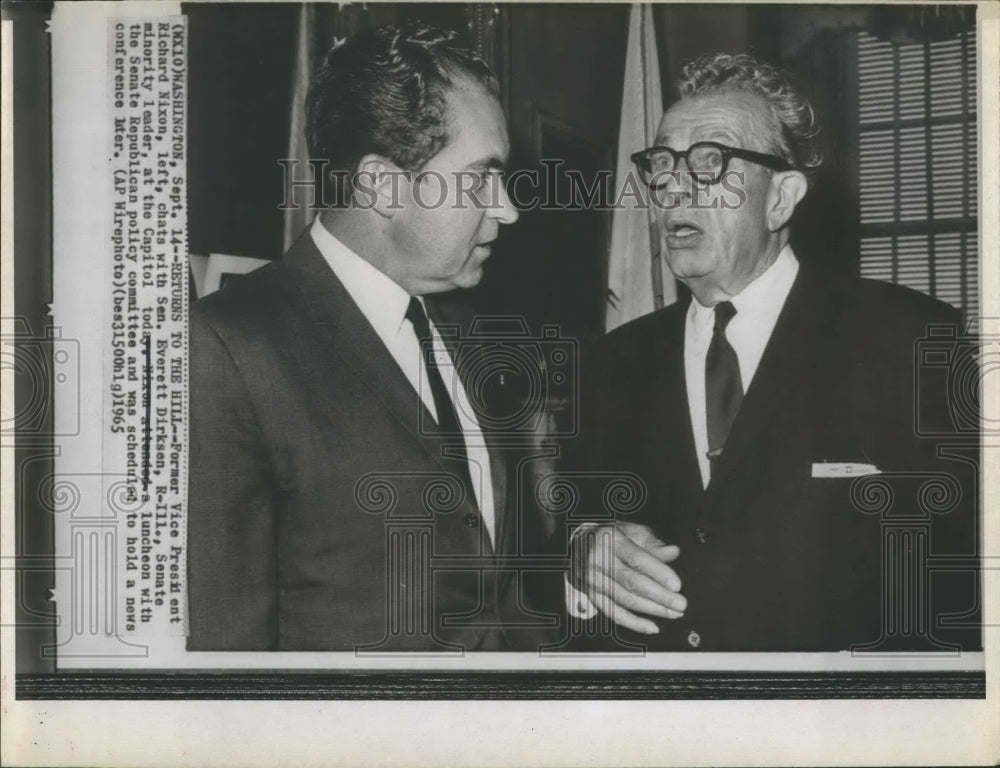 1965 Press Photo Richard Nixon Senator Everett Dirksen - RSH19617 - Historic Images