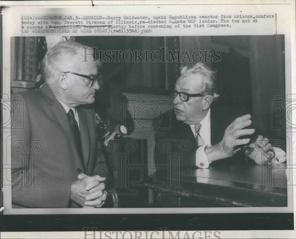 1969 Press Photo Senator Barry Goldwater Everett Dirksen - RSH19621 - Historic Images