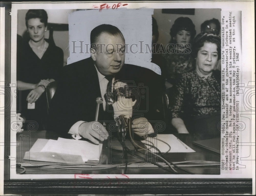 1962 Press Photo Governor Michael DiSalle Wife Ohio - Historic Images