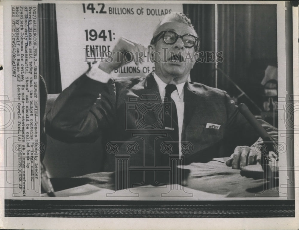 1967 Press Photo Senator Everett Dirksen - Historic Images