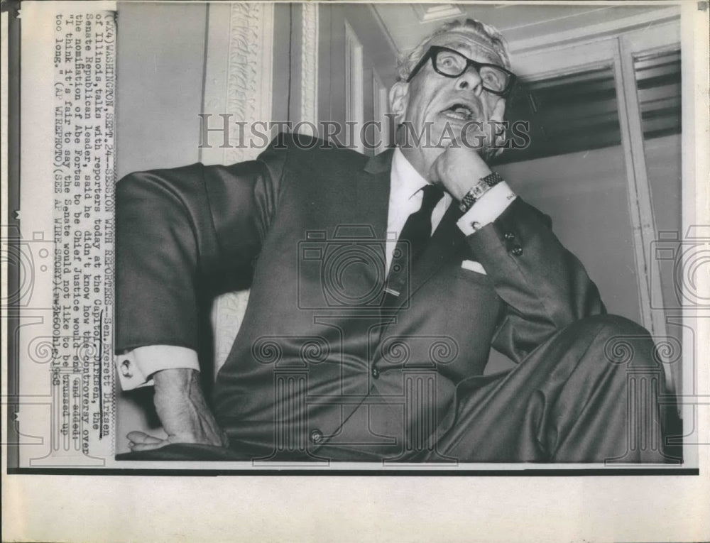 1968 Press Photo Senator Everett Dirksen - Historic Images