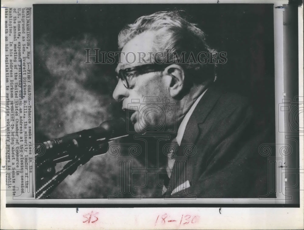 Press Photo Everett Dirksen Senate Minority Leader Closing Session of Senate - Historic Images