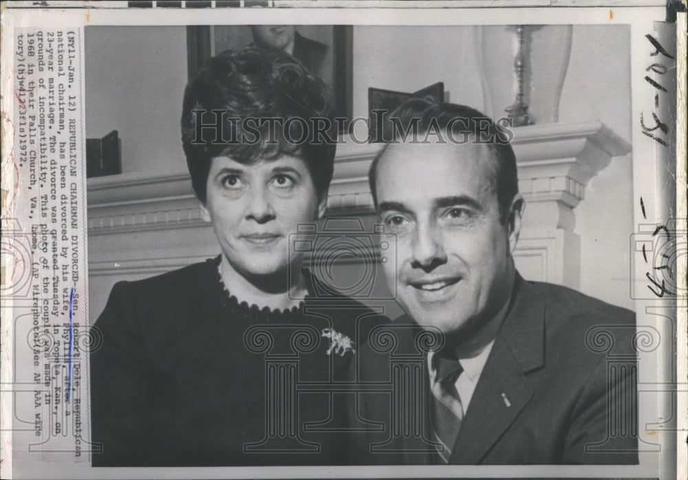 1972 Press Photo Sen.Robert Dole and his wife - RSH19845 - Historic Images