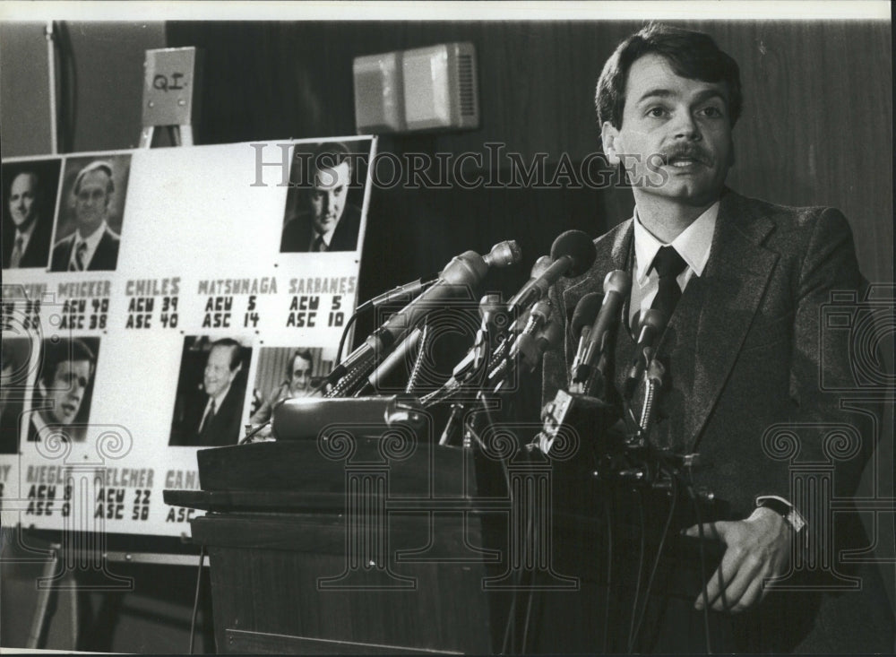 1981 Press Photo John &quot;Terry&quot; Dolan, chairman of Nat&#39;l Conservative Political - Historic Images