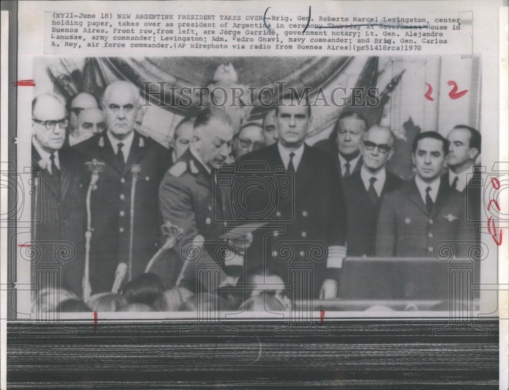 1970 Press Photo Brigadier General Roberto Marcel Levingston President Of - Historic Images