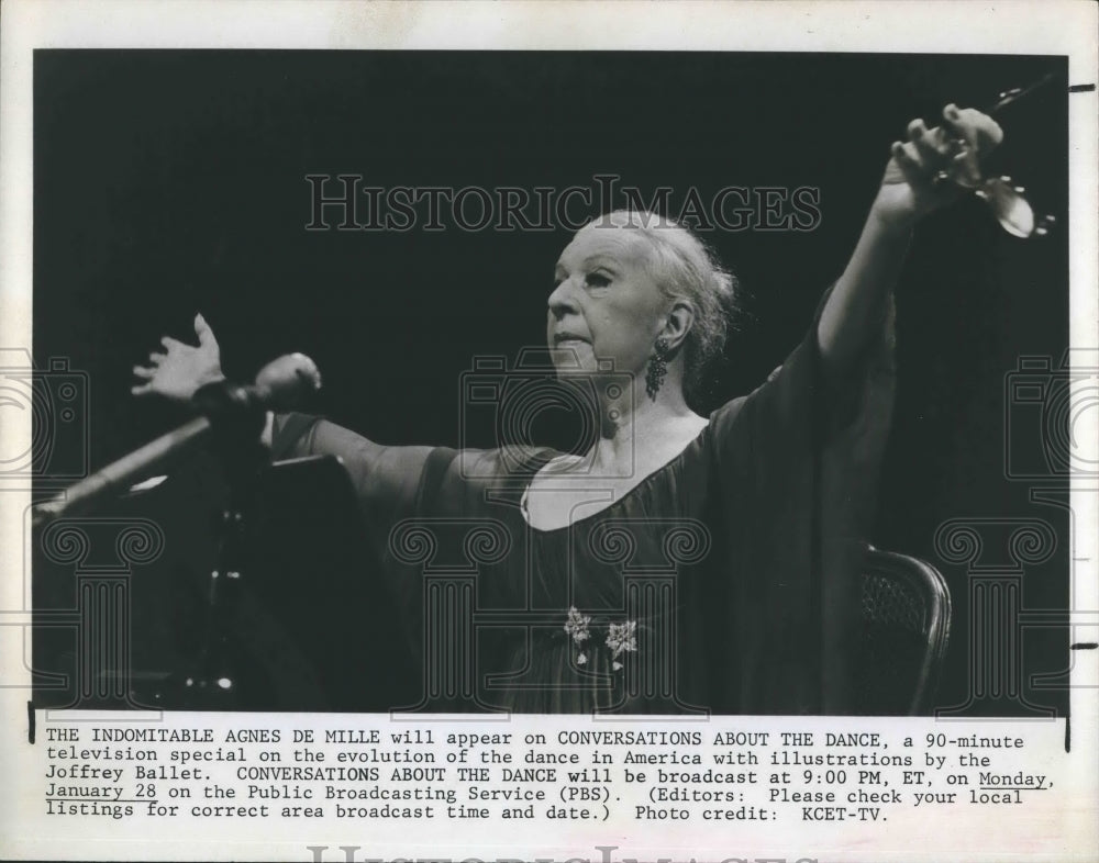 1980 Press Photo Choreographer/Dancer Agnes De Mille - Historic Images