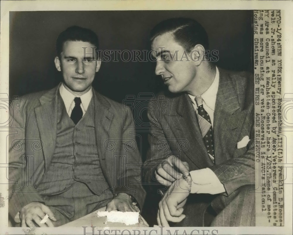 Press Photo Henry Mergenthau II and Franklin D. Roosevelt Jr. - Historic Images