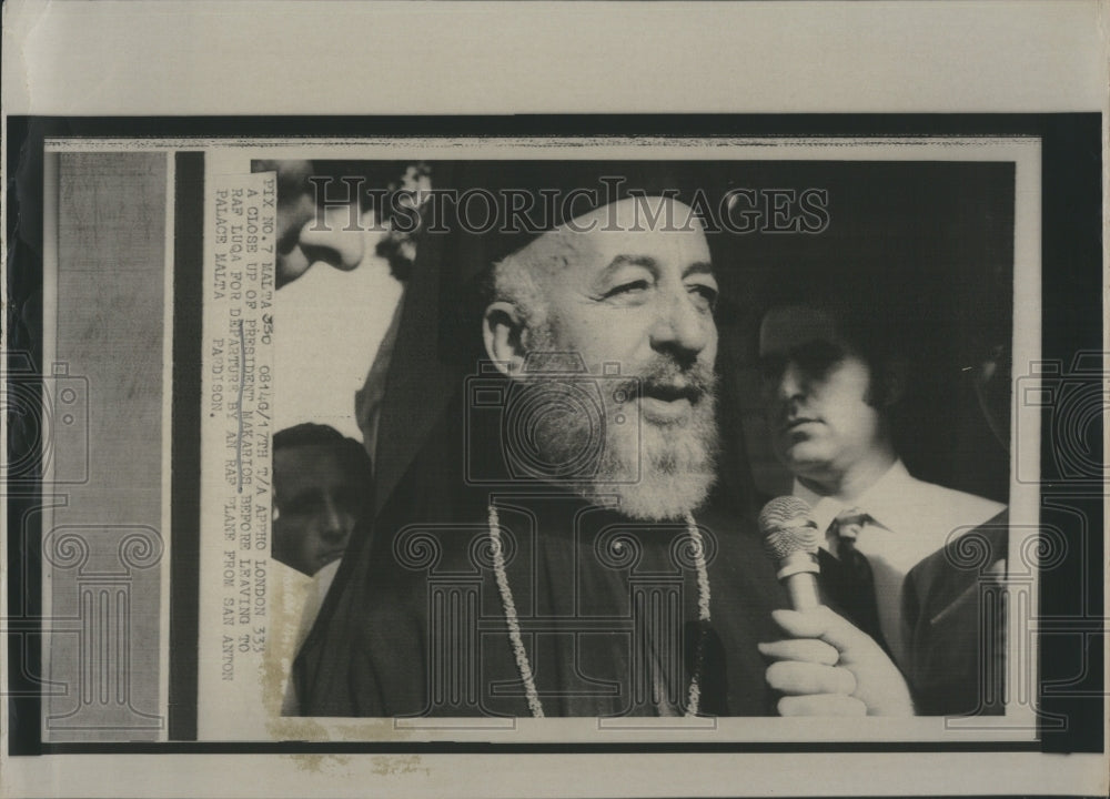 Press Photo President of Cyprus Archbishop Makarios - RSH20765 - Historic Images