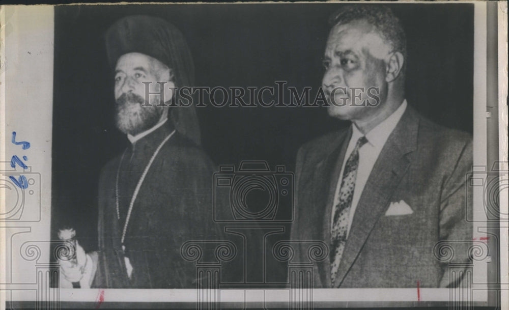 1964 Press Photo Archbishop Makarios and President Nasser - Historic Images