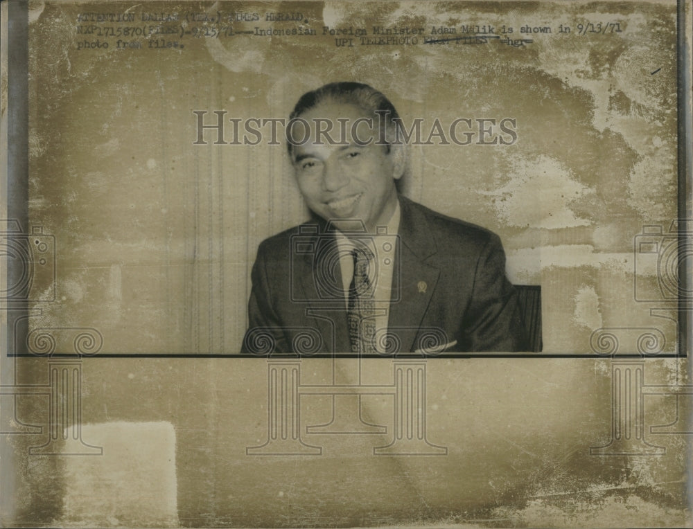 1971 Press Photo Indonesian Foreign Minister Adam Milik - Historic Images