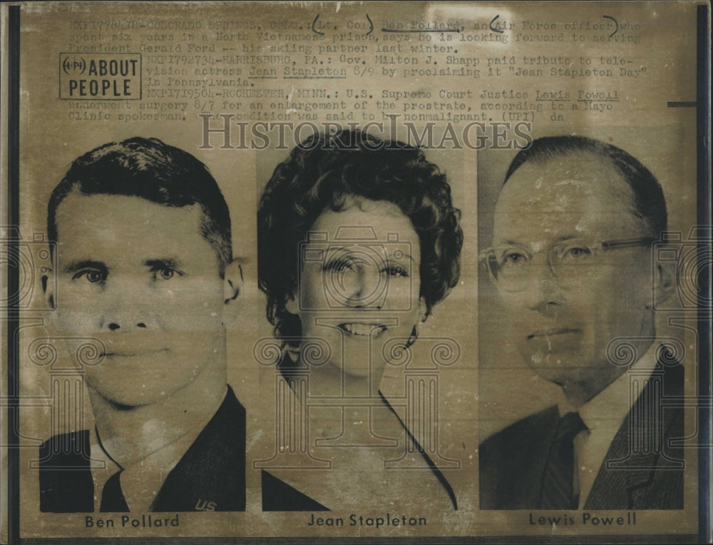 Press Photo Ben Pollard, jean Stapleton and Lewis Powell - Historic Images