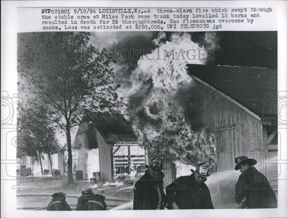 1964 Press Photo Fire at Miles Park race track - RSH21519 - Historic Images