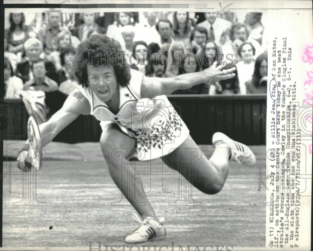 1975 Press Photo Billie Jean King - Historic Images