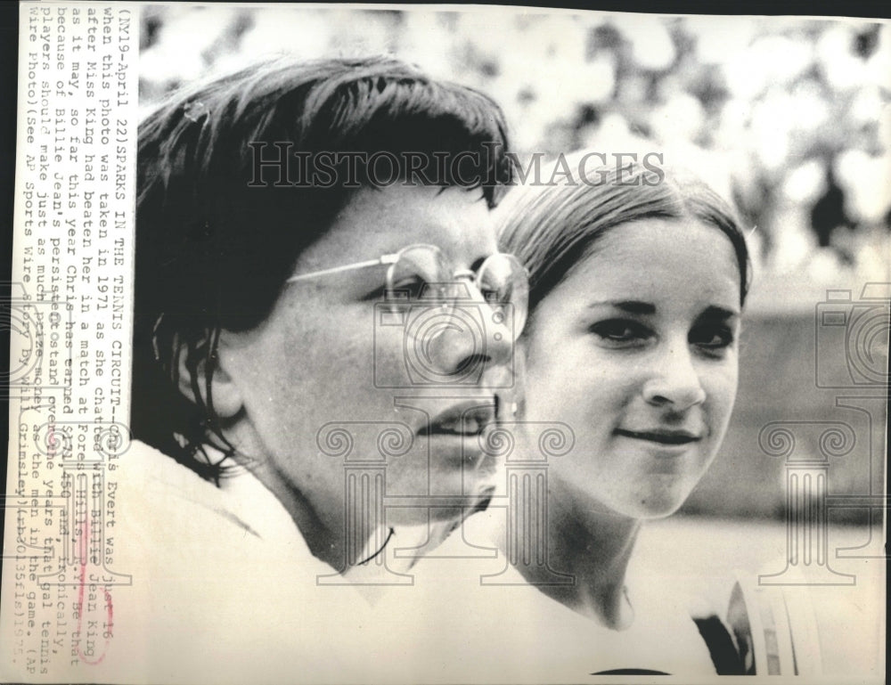 1975 Press Photo Billie Jean King - Historic Images