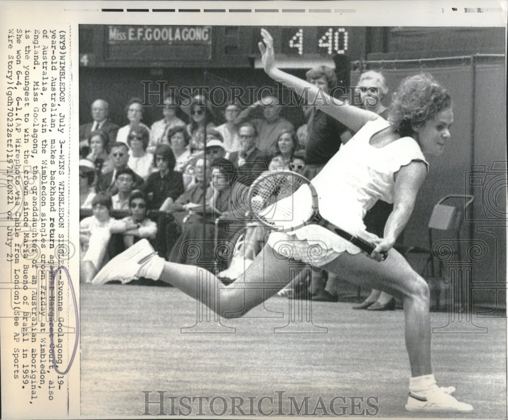 1971 Press Photo Evonne Goolagong win Wimbledon singles - Historic Images