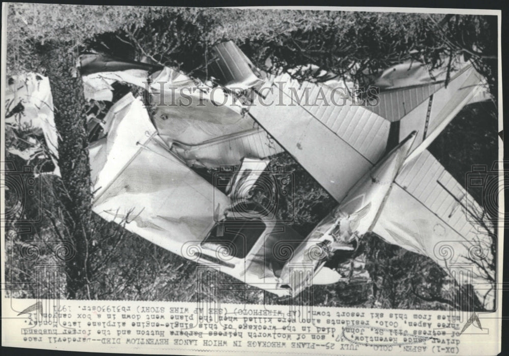 1972 Press Photo Wreckage Of Lance Reventlov Single-Engine Airplane - RSH22593 - Historic Images