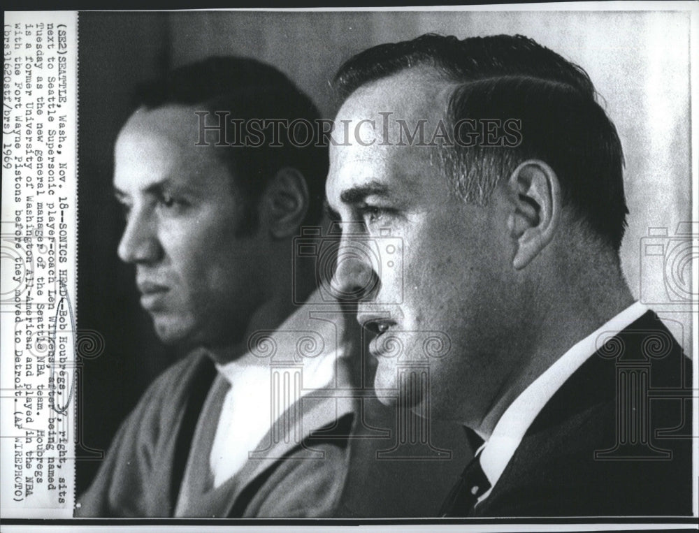 1969 Bob Houbregs And Seattle Supersonic Player Coach Len Wilkens - Historic Images