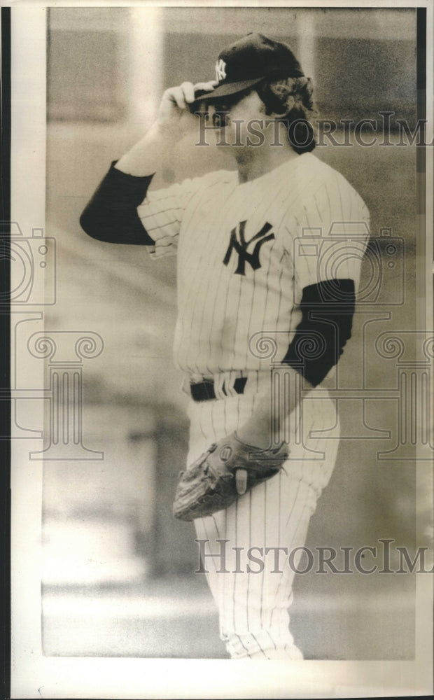 1976 Press Photo Jim &quot;Catfish&quot; Hunter, Yankees - Historic Images