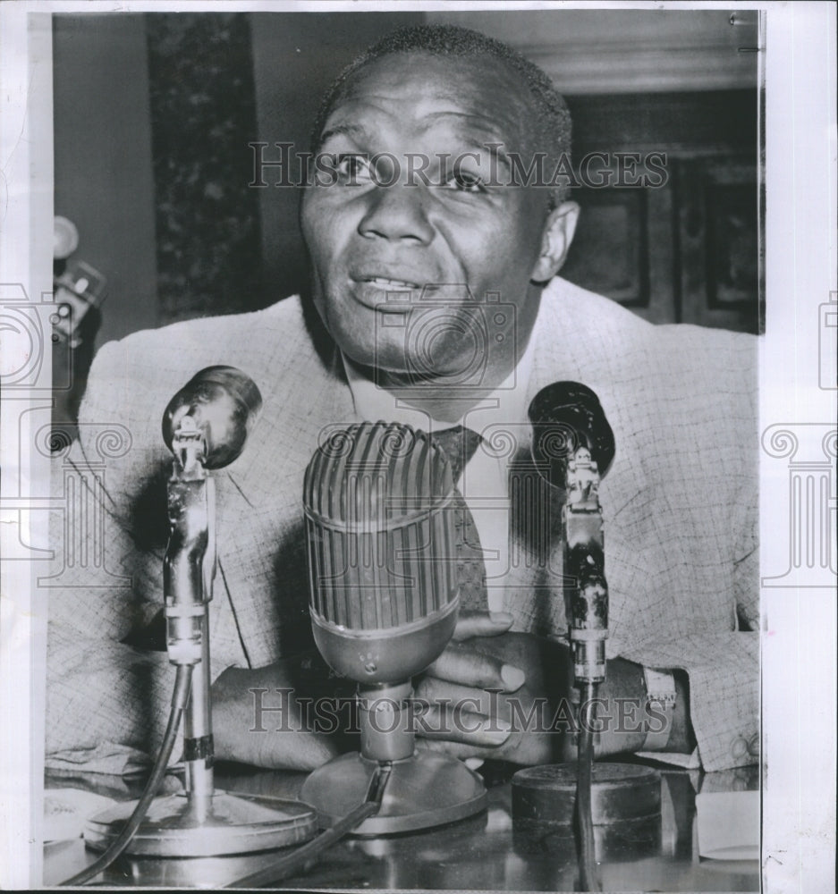 1955 Press Photo "Jersey Joe" Wolcott, testifies at Senate labor Committee. - Historic Images