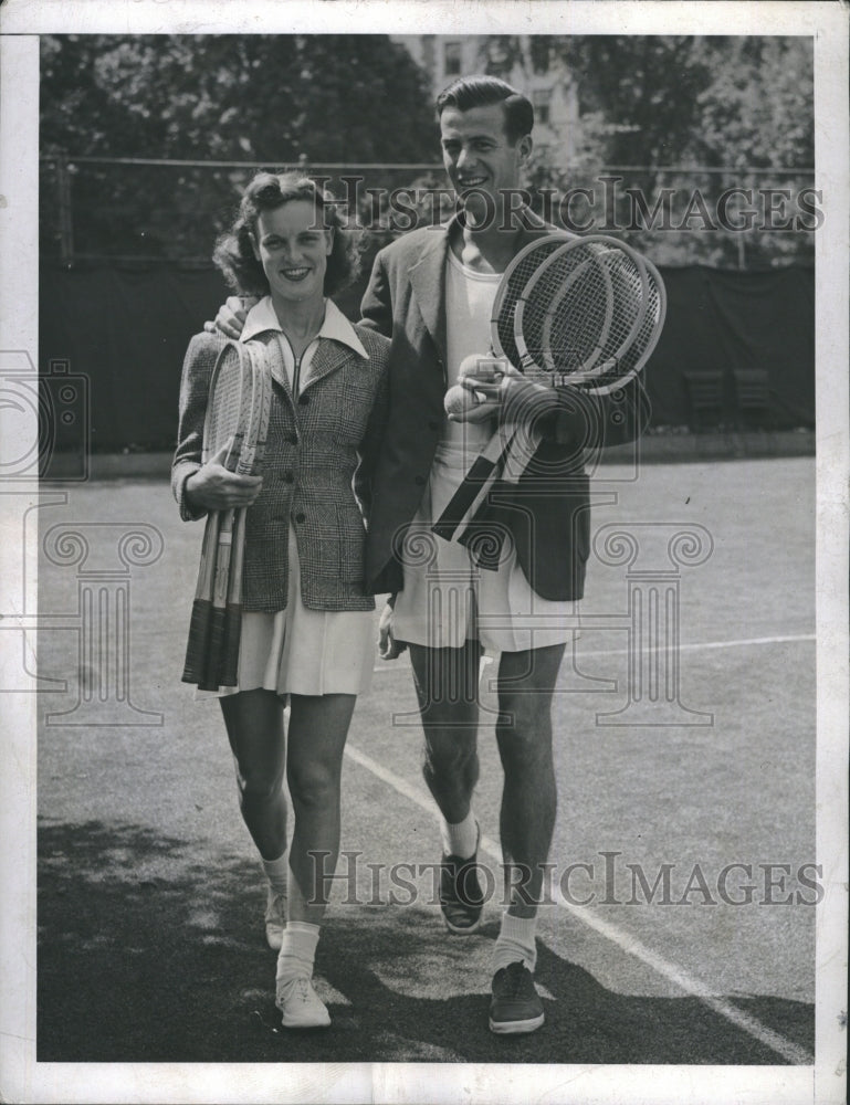 1941 Press Photo Frank Kovacs Virginia Wolfender Tennis - RSH22875 - Historic Images