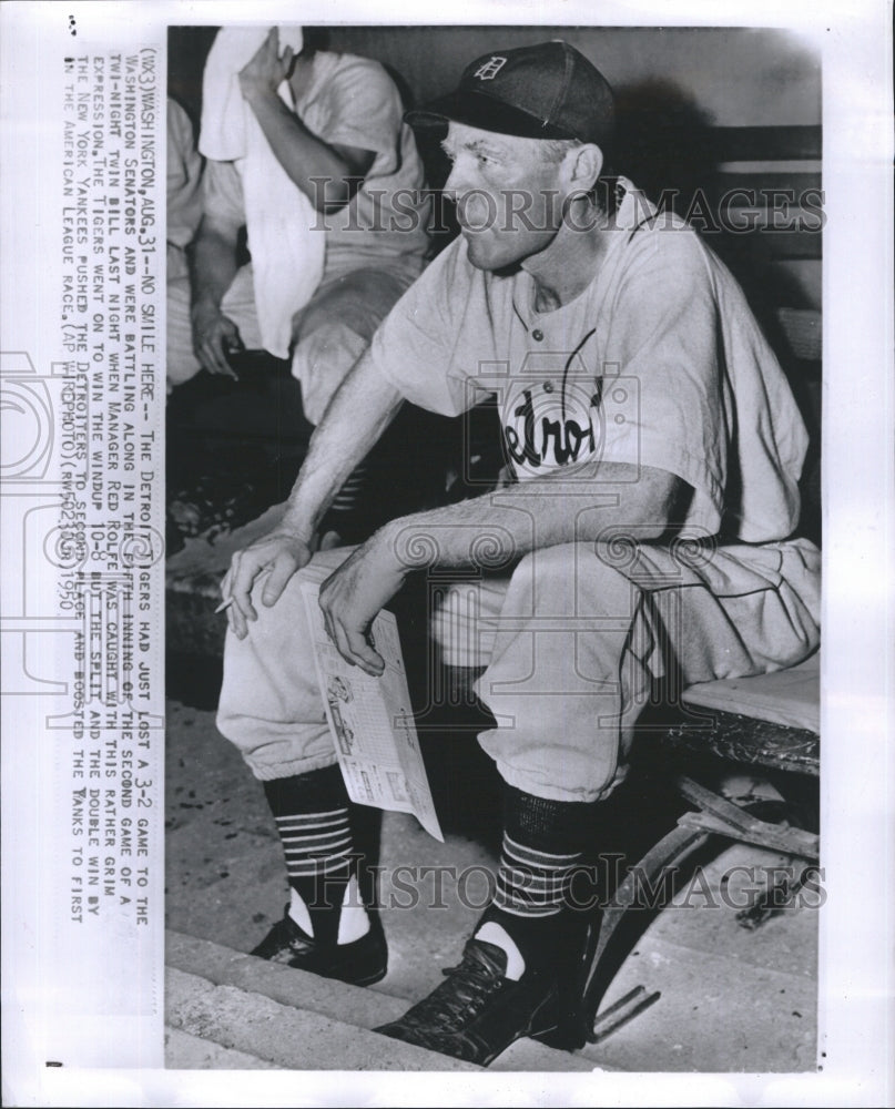 1950 Red Rolfe, Detroit Tigers manager.-Historic Images