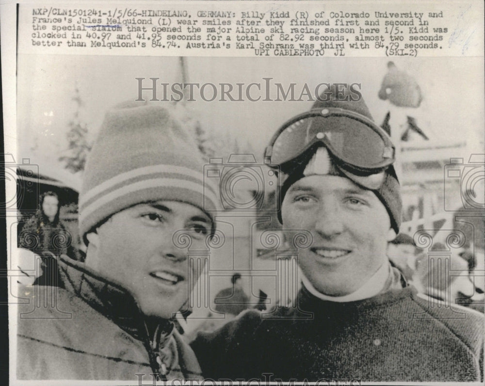 1966 Press Photo Billy kidd and Jules Melquiond - Historic Images