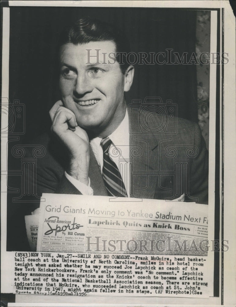 1956 Frank McGuire Coach of University of North Carolina.-Historic Images
