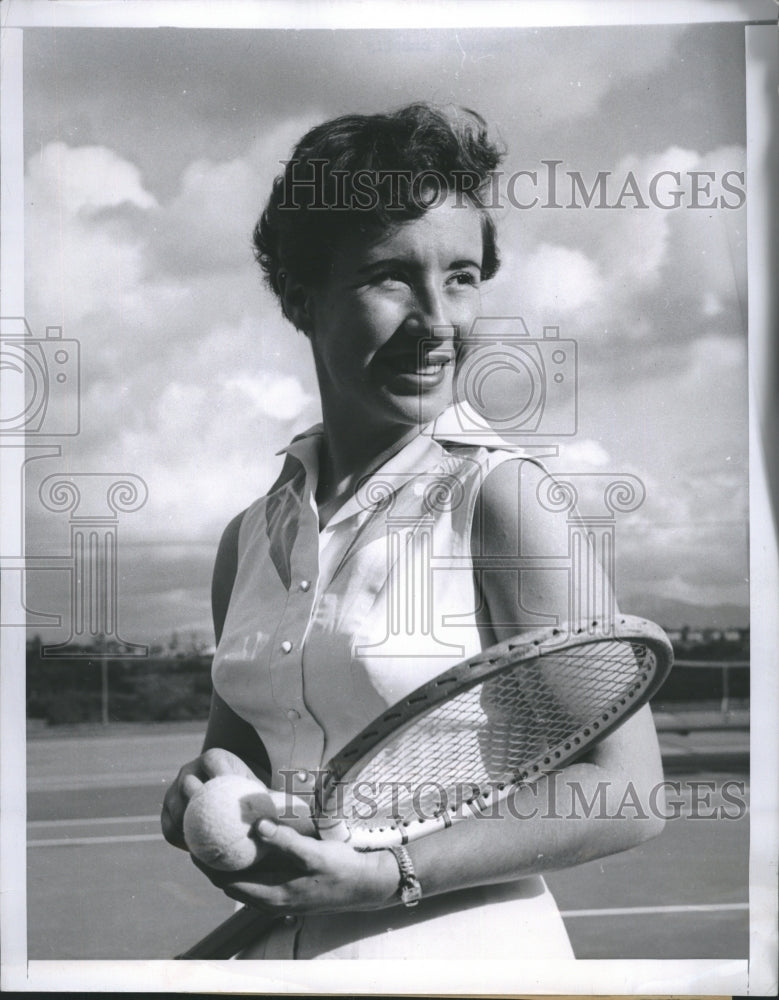 1955 Press Photo Maureen Connolly American Tennis Player. - Historic Images