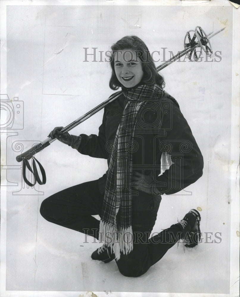 1956 Betty Ann Clark Winter Sports Athlete Skiing Northfield School-Historic Images