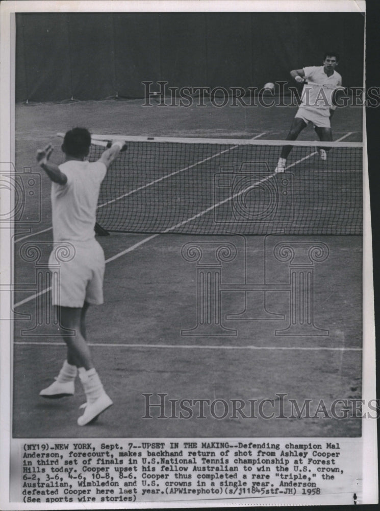 1958 Mal Anderson vs Ashley Cooper U.S. National Tennis Championship-Historic Images