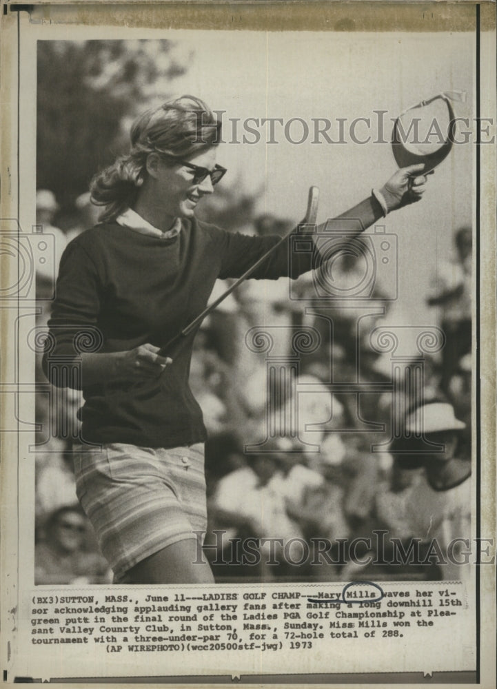 1973 Press Photo Mary Mills Ladies PGA Golf Championship Pleasant Valley Country Club - Historic Images