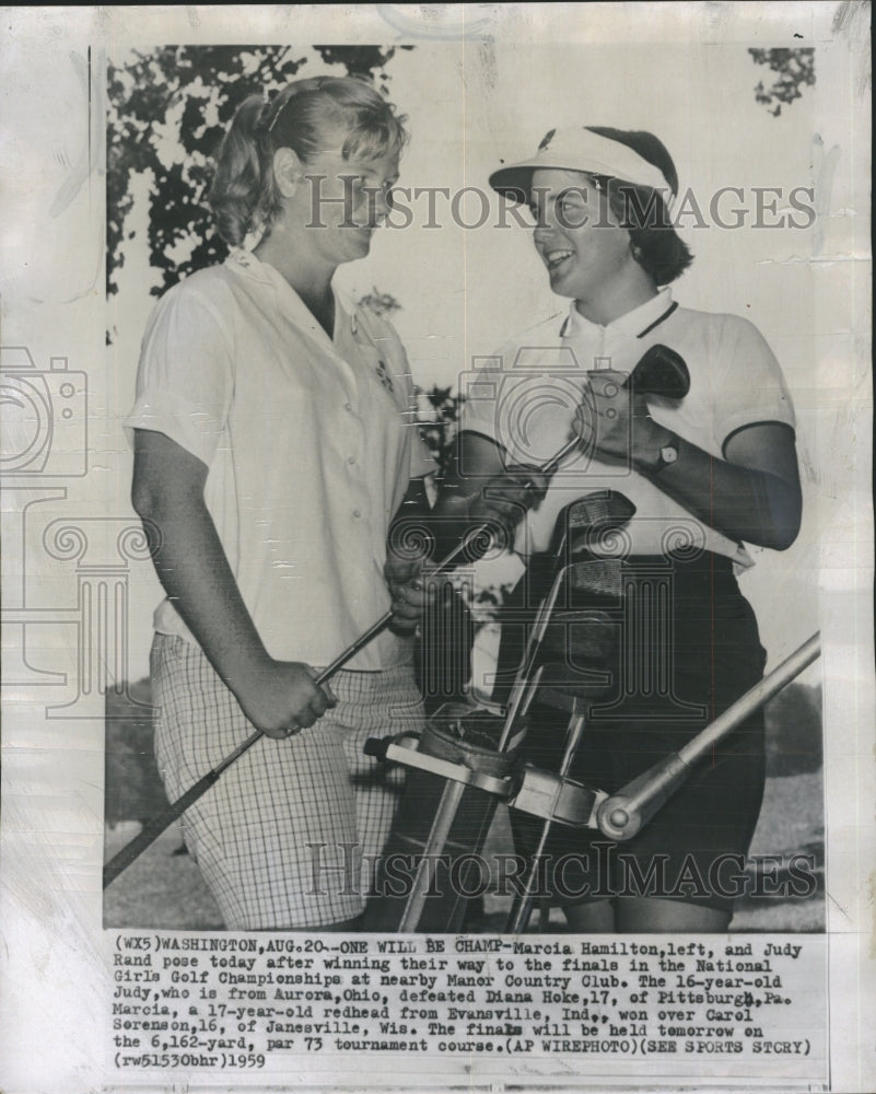 1959 Press Photo Marcia Hamilton Judy Rand National Girls Golf Championships - Historic Images