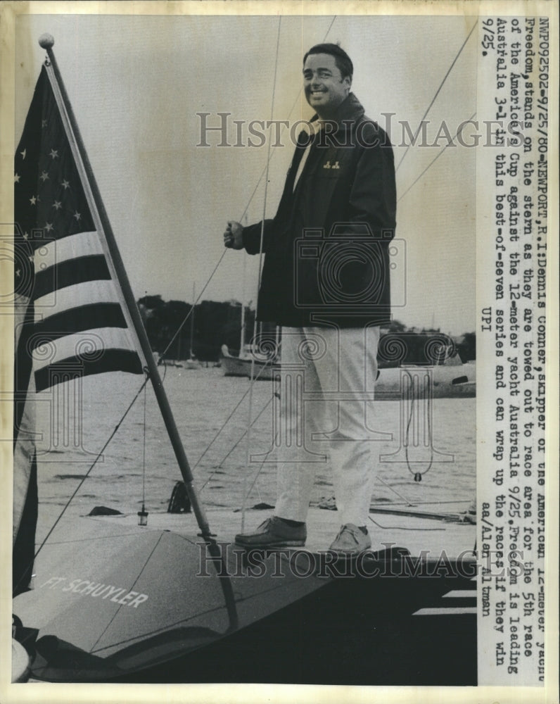 1980 Dennis Conner America&#39;s Cup 12-Meter Yacht Race Freedom Boat-Historic Images