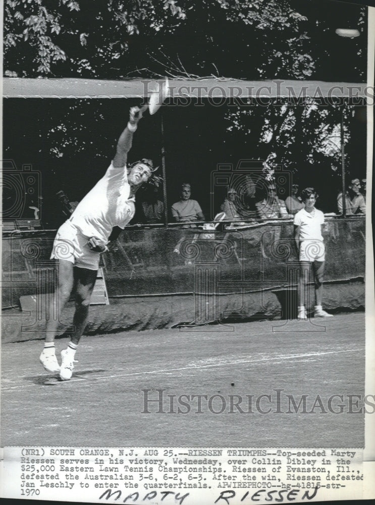 1970 Press Photo Top Seed  Marty Riessen Defeats Australian Collin Dibley - Historic Images