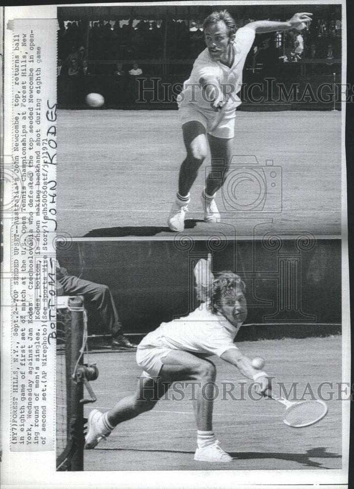 1971 Press Photo Newcombe and Kodes U.S. Open Tennis Championships - Historic Images