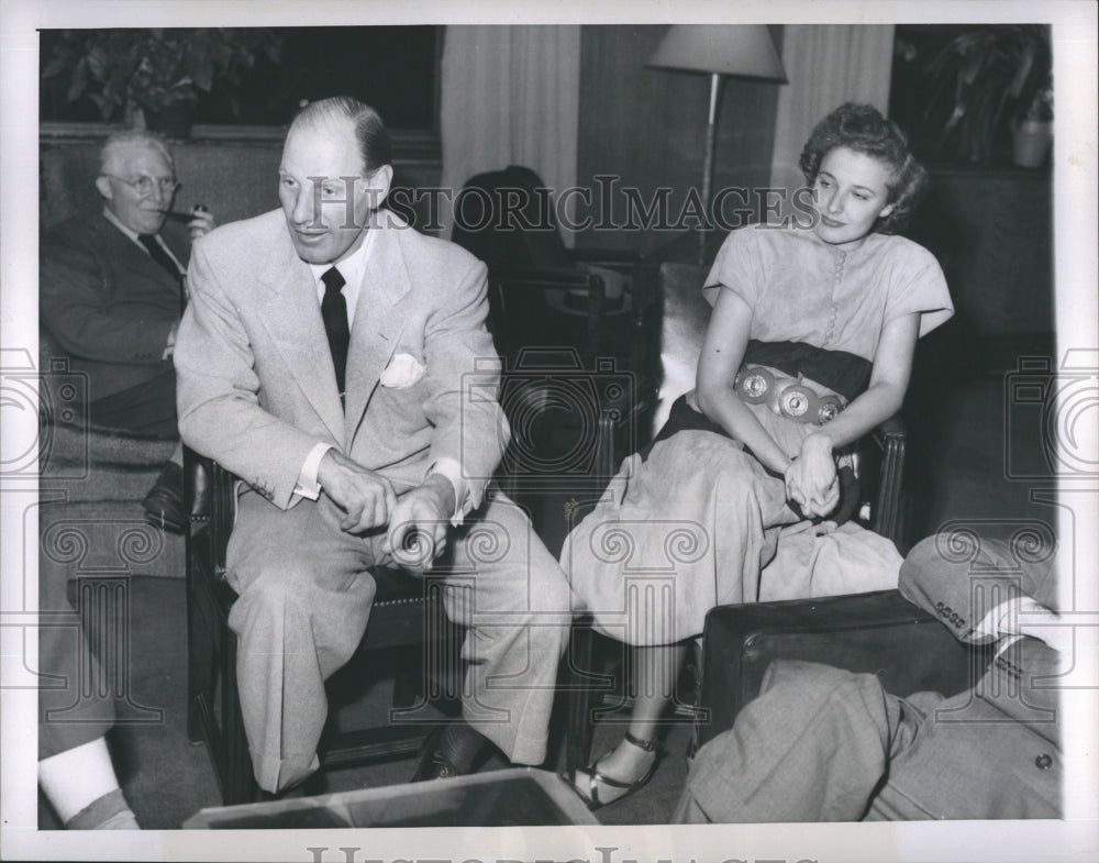 1947 Press Photo Leo Durocher and wife Laraine Day - RSH24403 - Historic Images