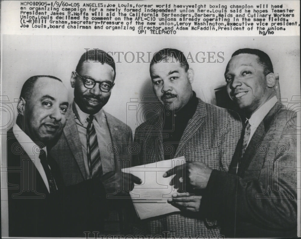 1960 Press Photo Joe Louis will head an organizing campaign for a newly formed - Historic Images