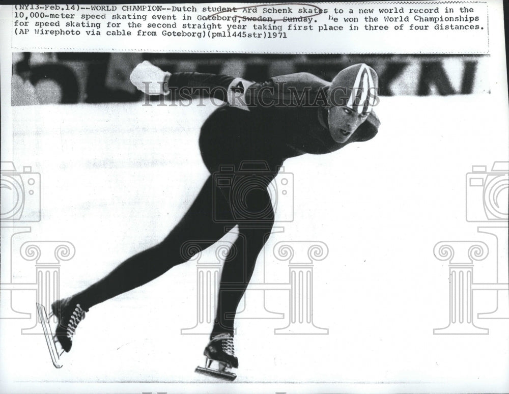 1971 Ard Schenk Skates World Record At Speed Skating Event In Sweden-Historic Images