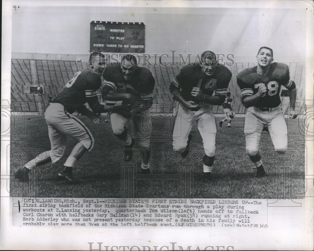 1960 Press Photo First String Backfield of Michigan State - Historic Images