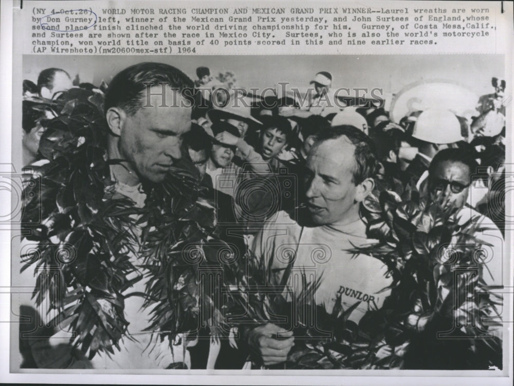 1964 Press Photo Don Gurney wins Mexican Grand Prix - Historic Images