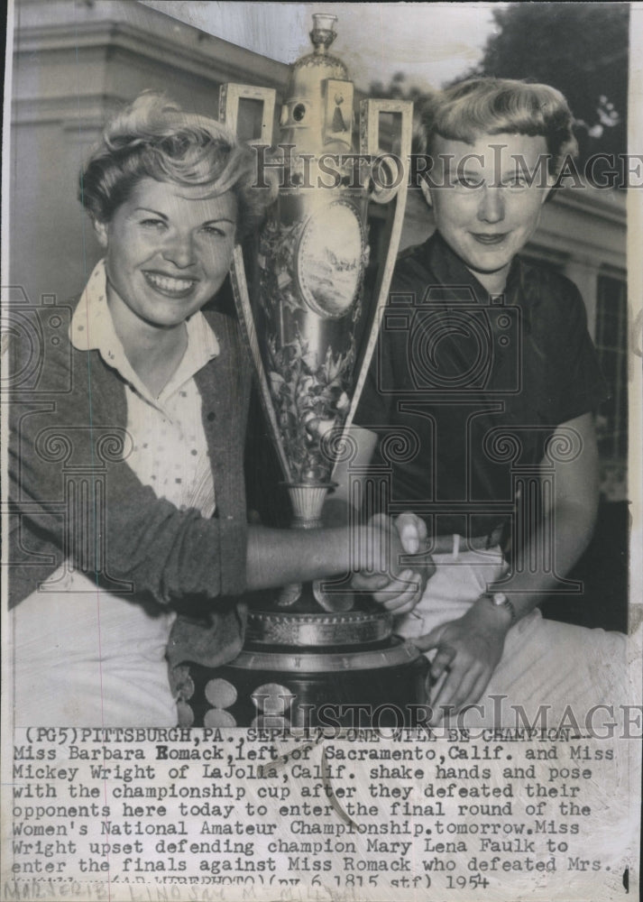 1954 Barbara Romack and Mickey Wright, National Amateur Championship-Historic Images