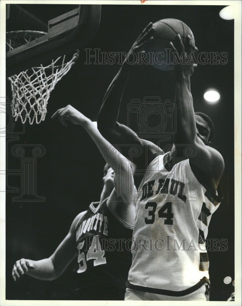 1984 DePaul's Kevin Holmes rebounds in front of Marquette's Tom Copa-Historic Images