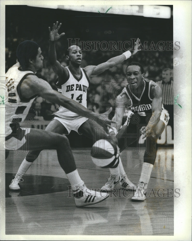 1983 Press Photo Kenny Paterson Jerry Mc Millian DePaul Michael Jenkins - Historic Images