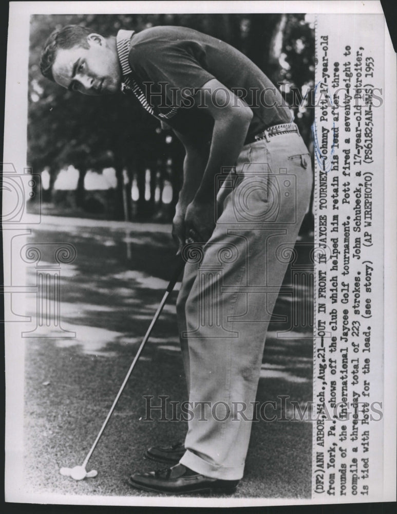 1953 Johnny Pott, Golf, International Jaycee Golf tournament-Historic Images