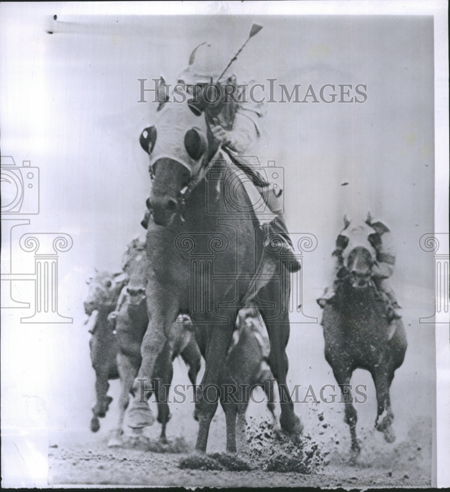 1957 Eddie Arcaro on Dedicate, with Royal Beacon, Halfast Atlantic-Historic Images