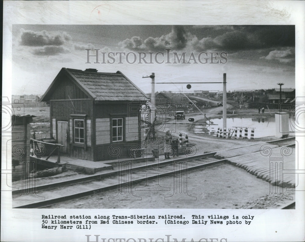 Railroad Station Along Trans-Siberian Railroad Near Chinese Border-Historic Images