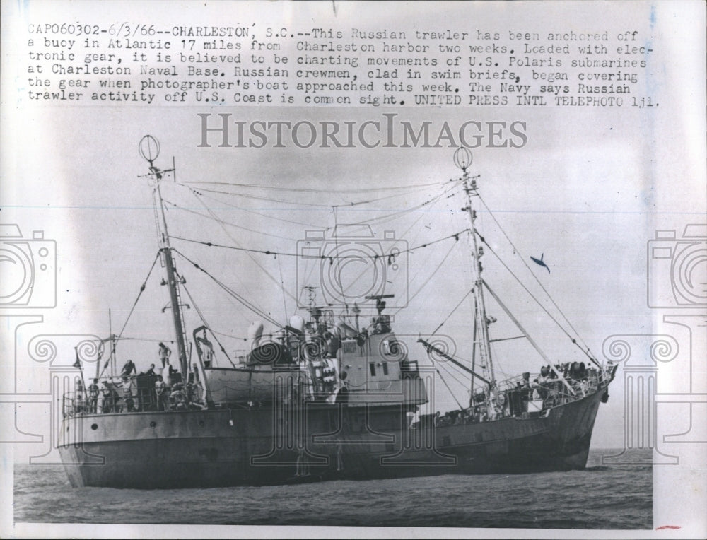 1966 Russian trawler  spying on Naval ships-Historic Images