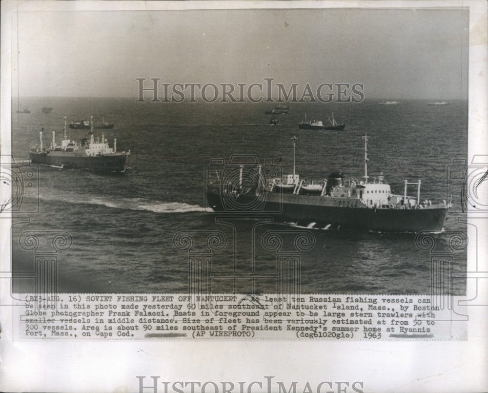 1963 Soviet Russian Fishing Boats Trawlers Nantucket Island Coast-Historic Images